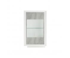 Mobiletto buffet in vetro design Bianco e cemento LAND