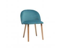 Sedia design velluto foglia di té e legno CELESTE