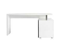 Scrivania design laccata bianca e nera cassettiera lato destro MAXI