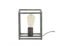 Lampada da tavolo industriale in metallo finizione argento antico ARCHI