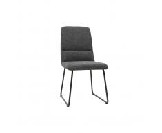 Sedia moderna in tessuto grigio e metallo nero MYST