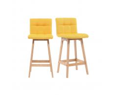 Sgabello da bar legno e giallo 65cm gruppo di 2 KLARIS