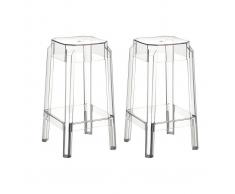 Sgabello da bar design trasparente 75cm coppia di 2 CLEAR