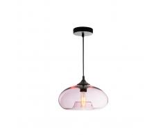 Lampadario design in vetro soffiato trasparente Rosa MISTIC