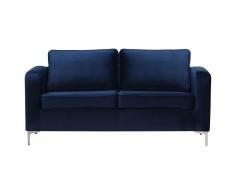Divano a 3 posti design in velluto Blu scuro HARRY
