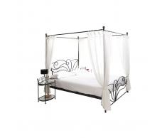Letto a baldacchino nero matrimoniale 160x200 VENEZIA