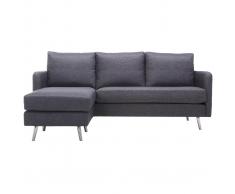 Divano angolare reversibile design 3 posti grigio scuro BART