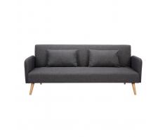 Divano convertibile scandinavo 3 posti grigio scuro LULA
