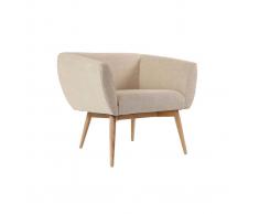 Poltrona design seduta in tessuto color naturale - ARTIK