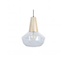 Lampadario design legno e vetro BARTH