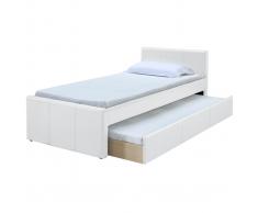 Letto estraibile 90 x 190 PU bianco MACCO
