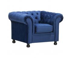Poltrona in velluto Blu scuro CHESTERFIELD