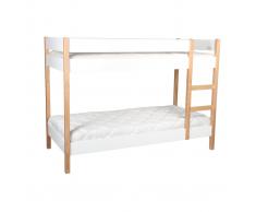 Letto a castello bambino con pannelli amovibili legno chiaro e bianco ALTO