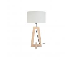 Lampada da tavolo design piede in legno naturale MANON