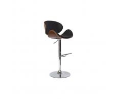 Sgabello da bar design nero e legno WALNUT