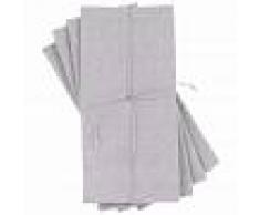 Maisons du Monde 4 tovaglioli in cotone grigio e argentato