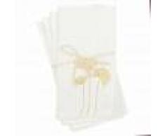 Maisons du Monde Tovaglioli in cotone bianco con motivi a palme dorate, 40x40 cm
