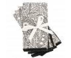 Maisons du Monde Tovaglioli in cotone bianco e nero motivi grig (x4), 40x40 cm