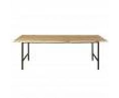 Maisons du Monde Tavolo da pranzo 10 persone in legno massello di quercia e metallo nero, 225 cm Magnus