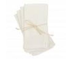 Maisons du Monde Tovaglioli in cotone beige con motivi, 40x40 cm (x4)