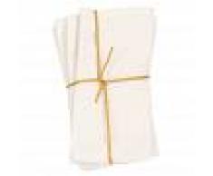 Maisons du Monde Tovaglioli in cotone bianco con motivi a foglie dorate, 40x40 cm (x4)