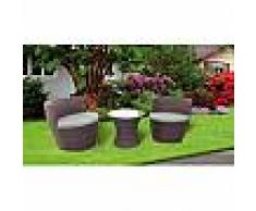 Arredo Giardino SALOTTINO DA GIARDINO IMPILABILE MODELLO 'ANFORA' COMPOSTO DA 3 PZ CODICE 15449 COLORE MARRONE