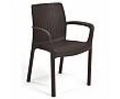 Arredo Giardino SET DI 4 SEDIE IN RESINA ANTIURTO cm 58x55x83h PER TAVOLO Mod. MELODY MARRONE