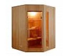 Sauna Finlandese angolare 3 posti Ten in Abete Canadese 150 x 150 CM