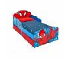 Disney Letto in legno sagomato con 2 portaoggetti Spiderman
