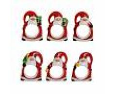 Tavola di Natale Set 6 portatovaglioli Xmas, bianco/rosso