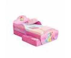 Disney Letto in legno sagomato con 2 portaoggetti Princess