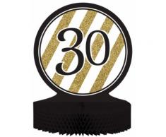 Centro tavola 30 anni nero-oro Taglia Unica