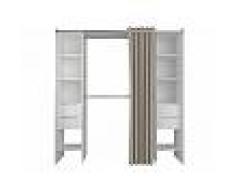 Vente Unique Guardaroba allungabile MARTIN - 115/190 cm - Bianco