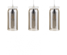Set di 3 lampade a sospensione in vetro grigio fumé AMAPA