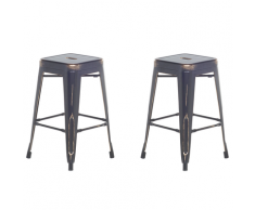 Set di 2 sgabelli da bar in metallo nero dorato 60 cm CABRILLO