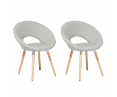 Set di 2 sedie da pranzo in tessuto grigio chiaro ROSLYN
