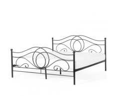 Letto matrimoniale design moderno in metallo nero 160x200cm LYRA