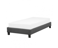 Letto imbottito grigio con telaio 90 x 200 cm ROANNE