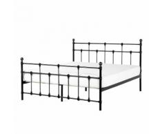 Letto matrimoniale in metallo nero 180x200 cm LYNX
