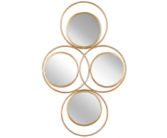 Decorazione da parete a 4 specchi 50 x 80 cm oro LESCAR