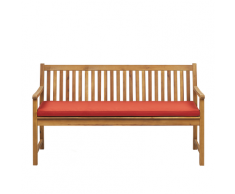 Panca da giardino in legno di acacia con cuscino color terracotta 160 cm VIVARA