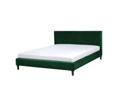 Letto sfoderabile in velluto verde scuro 160 x 200 cm FITOU