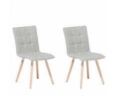 Set di 2 sedie da pranzo in tessuto grigio chiaro BROOKLYN