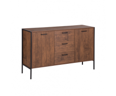 Credenza color legno scuro e nero TIFTON