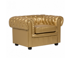 Poltrona in pelle sintetica color oro CHESTERFIELD