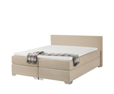 Letto boxspring in tessuto beige 160 x 200 cm PRESIDENT