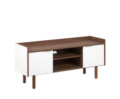 Mobile TV bianco e legno scuro MADERA