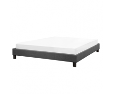 Letto imbottito grigio con telaio 180 x 200 cm ROANNE