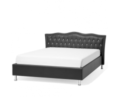 Letto in pelle sintetica nera 140x200cm METZ