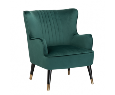 Sedia Wingback in velluto verde smeraldo VARBERG